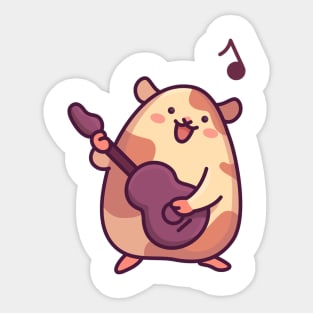 Cute Hamster Guitar Sticker